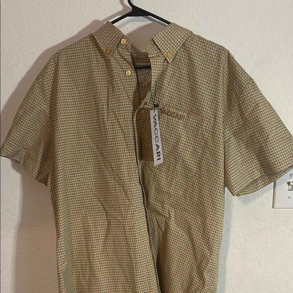Men's Checkered Shirt - Green and Yellow